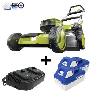 Sun Joe 24V-X2-21LMSP 48-Volt* IONMAX Cordless Self-Propelled Lawn Mower | 20-inch | 7-Position | Collection Bag | Mulching Plug | W/ 2 x 4.0-Ah Batteries + Charger