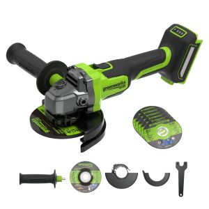 24V PowerAll Pro 4-1/2" Angle Grinder Kit with Grinding Wheel & 5-Pack of Turbo-Rim Diamond Wheels Set