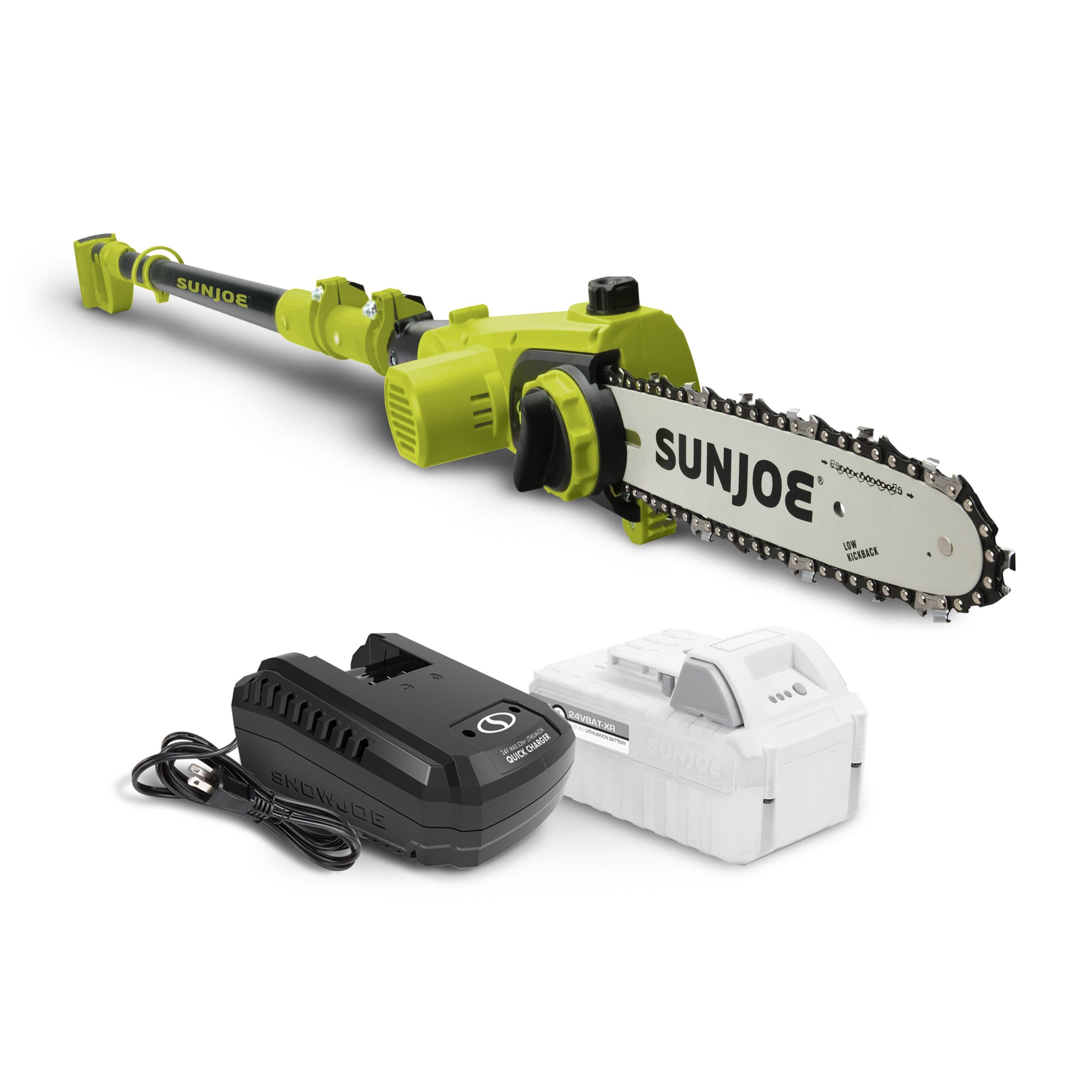 Sun Joe 24-Volt IONMAX Cordless Telescoping Pole Chainsaw Kit | 10-inch | W/ 5.0-Ah Battery + Quick Charger
