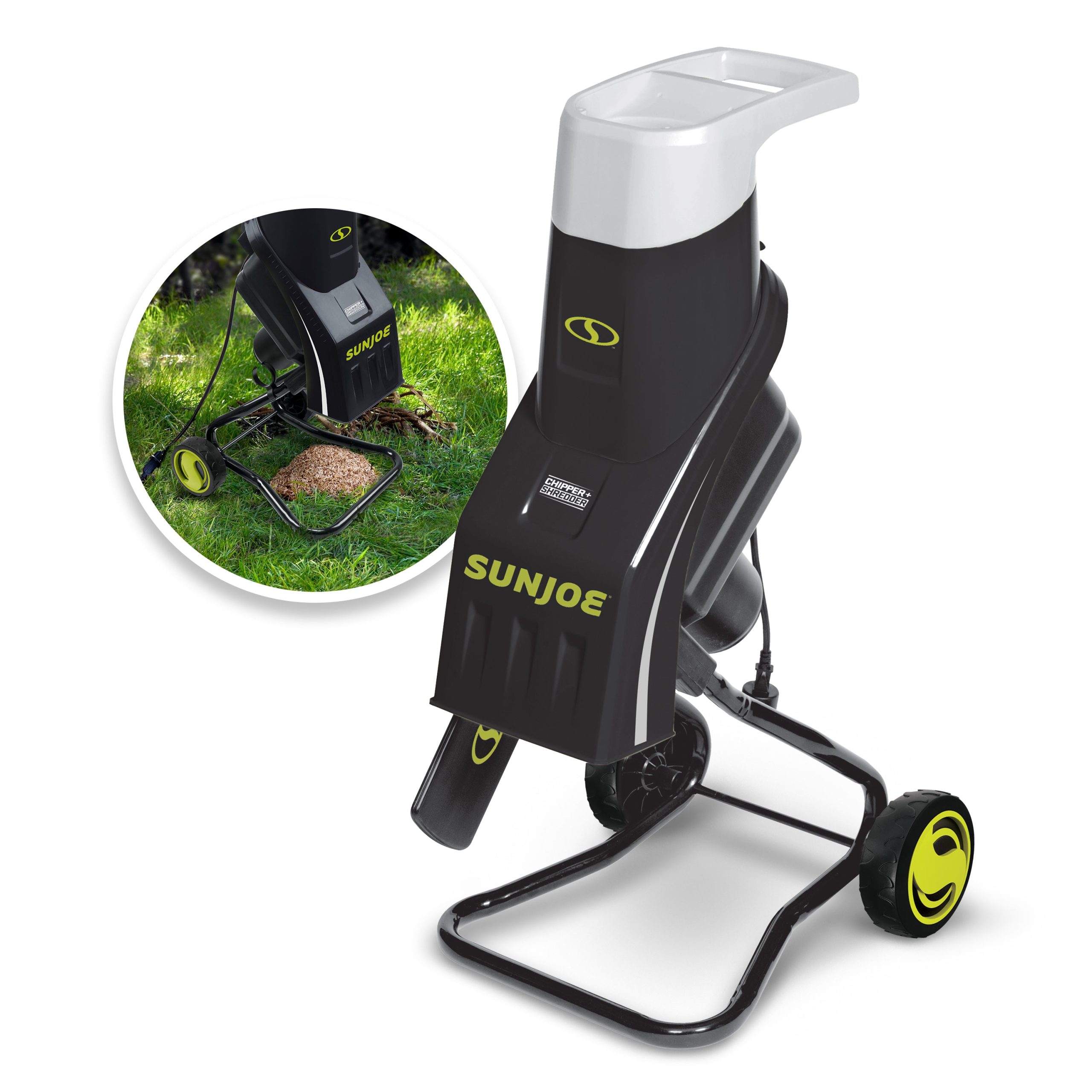 Sun Joe CJ601E Electric Wood Chipper | 16:1 Reduction | 14-Amp | 1.5-inch Max Cutting Diameter