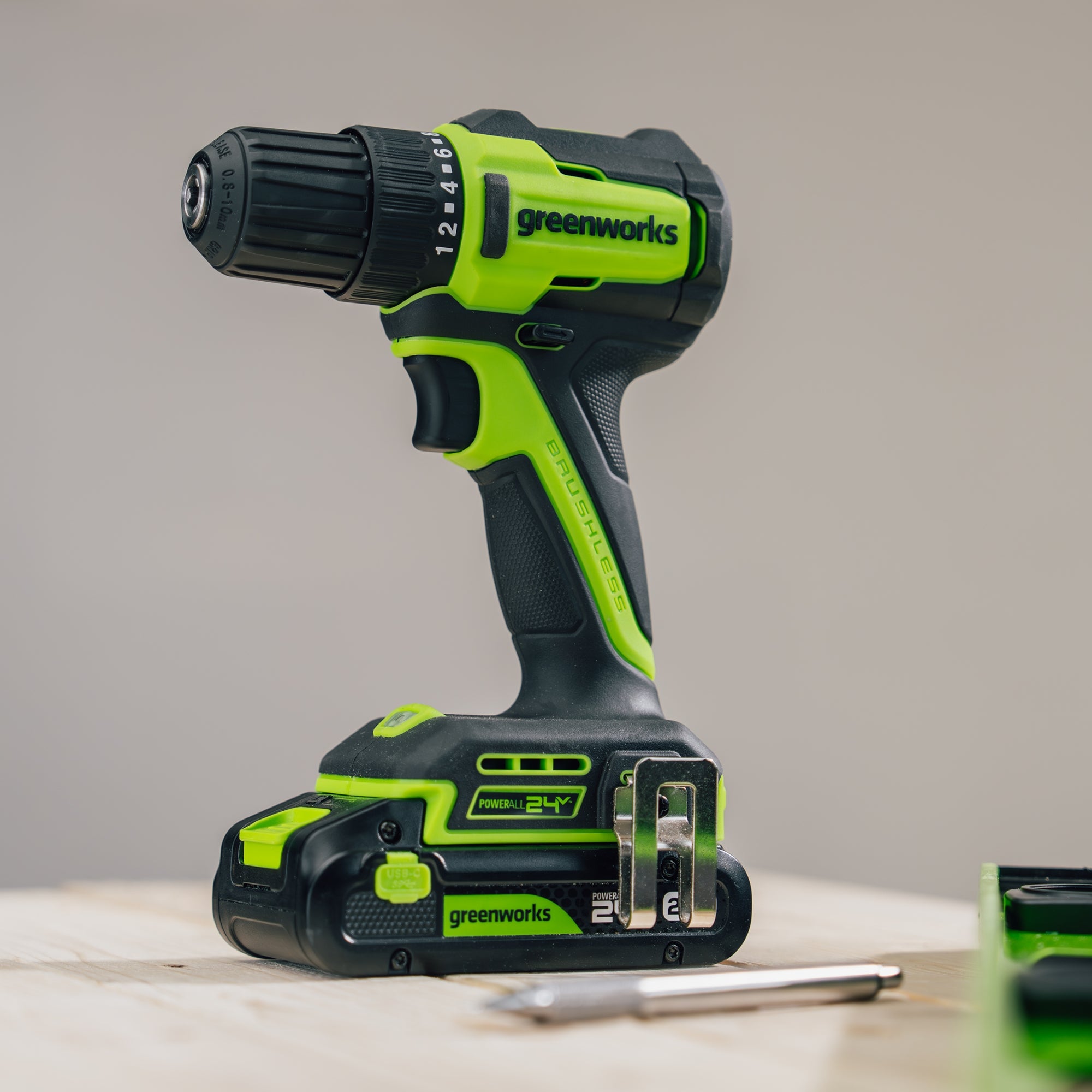 24V Cordless 280 in-lbs Drill/Driver Power Tool 3PC Combo Kit w/ 6-1/2" Circular Saw & 3000SPM Jig Saw: (1) 2.0Ah USB-C Battery & Charger, (1) 3' 100W USB-C Cable - Image 2