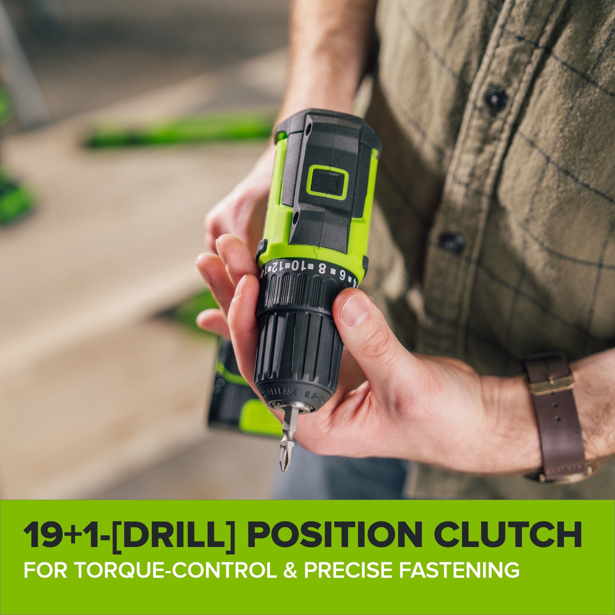 24V PowerAll 3/8" 280 in-lb Drill, with 2.0 Ah USB-C Battery, 30W USB-C Charger Block, 3' 100W USB-C Cable, 10-PC Drill Bit Set - Image 6
