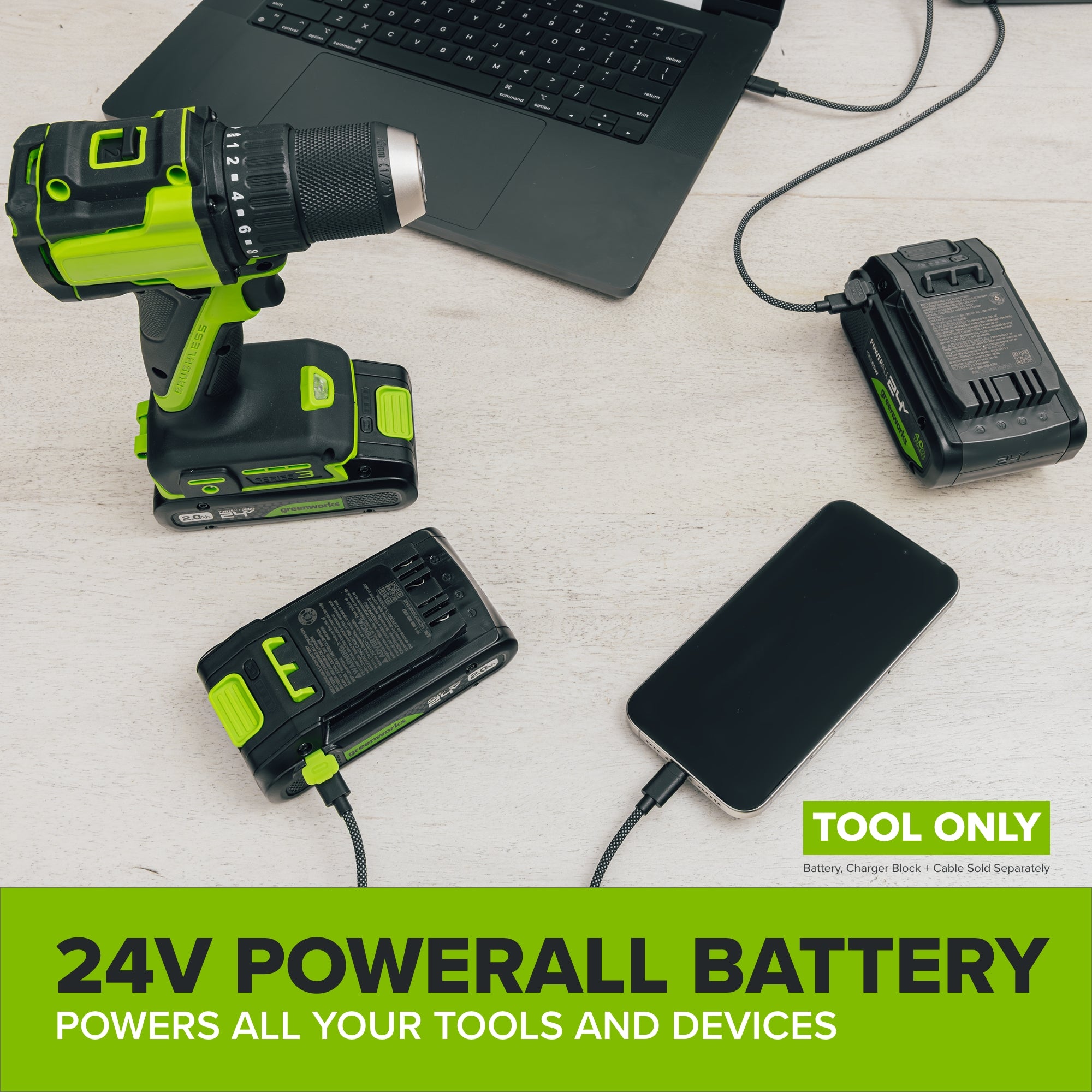 24V PowerAll Jigsaw w/ 6PC Blades, Dust Port Adapter, and Tube Adapter (Tool Only) - Image 11