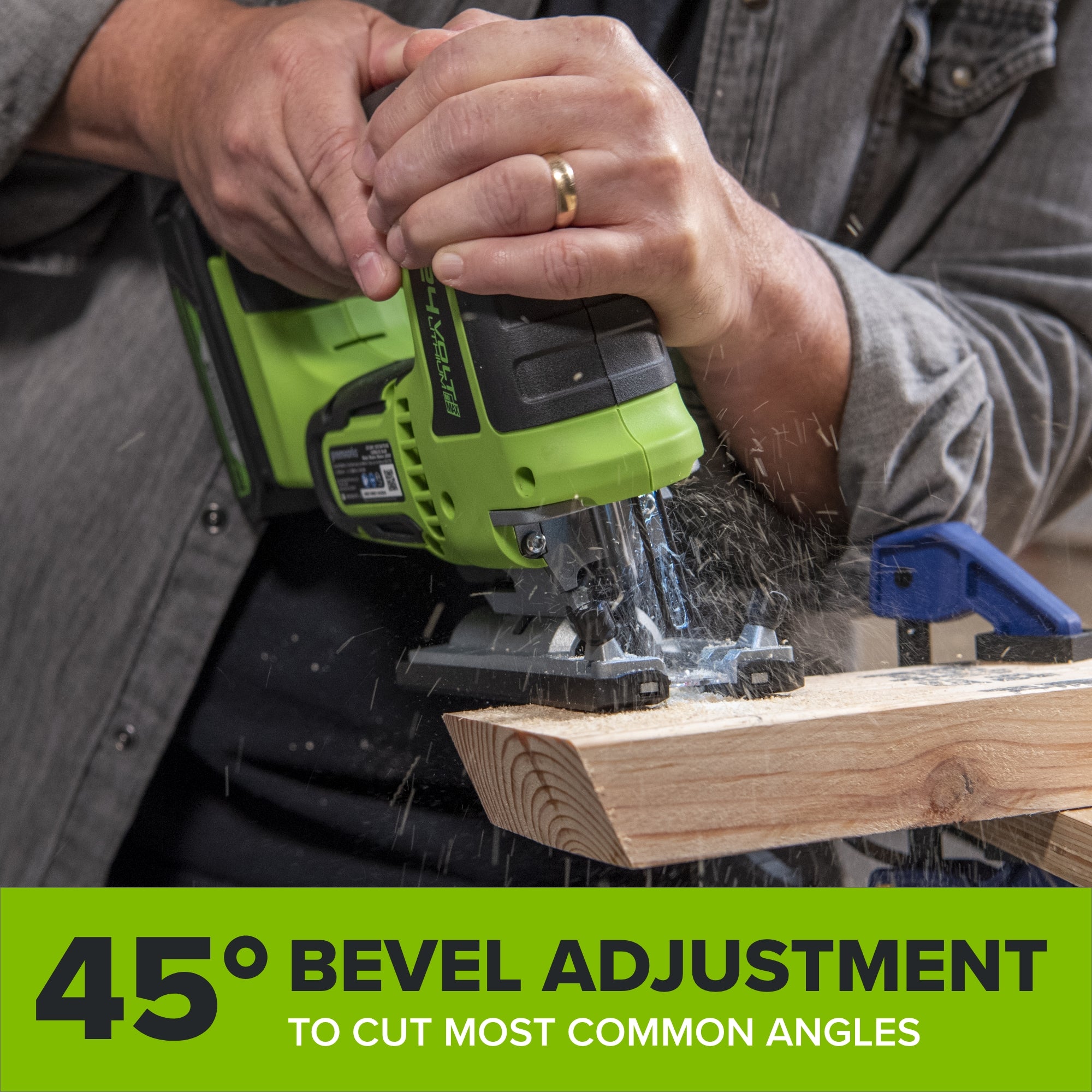 24V Cordless 280 in-lbs Drill/Driver Power Tool 3PC Combo Kit w/ 6-1/2" Circular Saw & 3000SPM Jig Saw: (1) 2.0Ah USB-C Battery & Charger, (1) 3' 100W USB-C Cable - Image 20