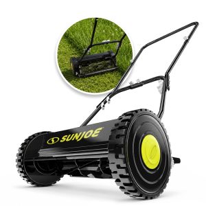 Sun Joe Manual Reel Mower without Grass Catcher | 16 inch | 4 Height Positions