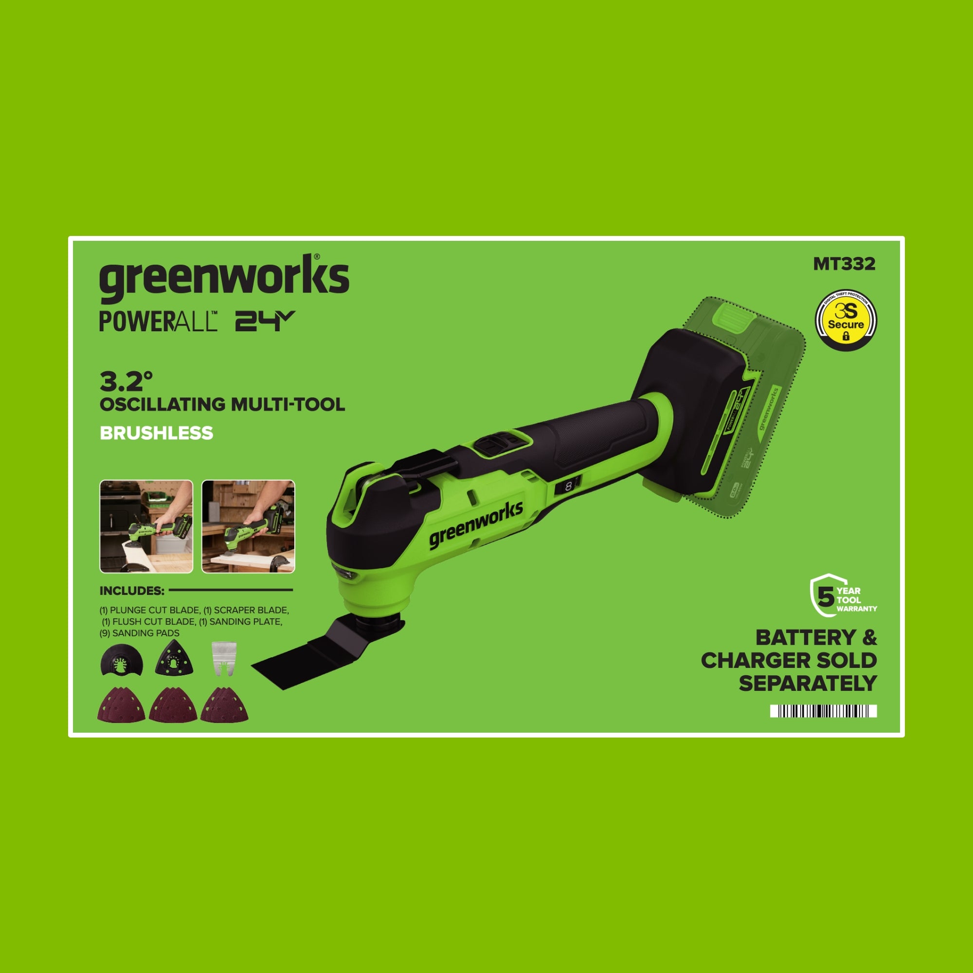 24V Cordless 280 in-lbs Drill/Driver Power Tool 3PC Combo Kit w/ 6-1/2" Circular Saw & Oscillating Multi-Tool: (1) 2.0Ah USB-C Battery, (1) 30W USB-C Charger, (1) 3' 100W USB-C Cable - Image 29