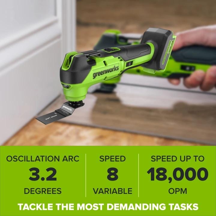 24V Cordless 280 in-lbs Drill/Driver Power Tool 3PC Combo Kit w/ 6-1/2" Circular Saw & Oscillating Multi-Tool: (1) 2.0Ah USB-C Battery, (1) 30W USB-C Charger, (1) 3' 100W USB-C Cable - Image 17