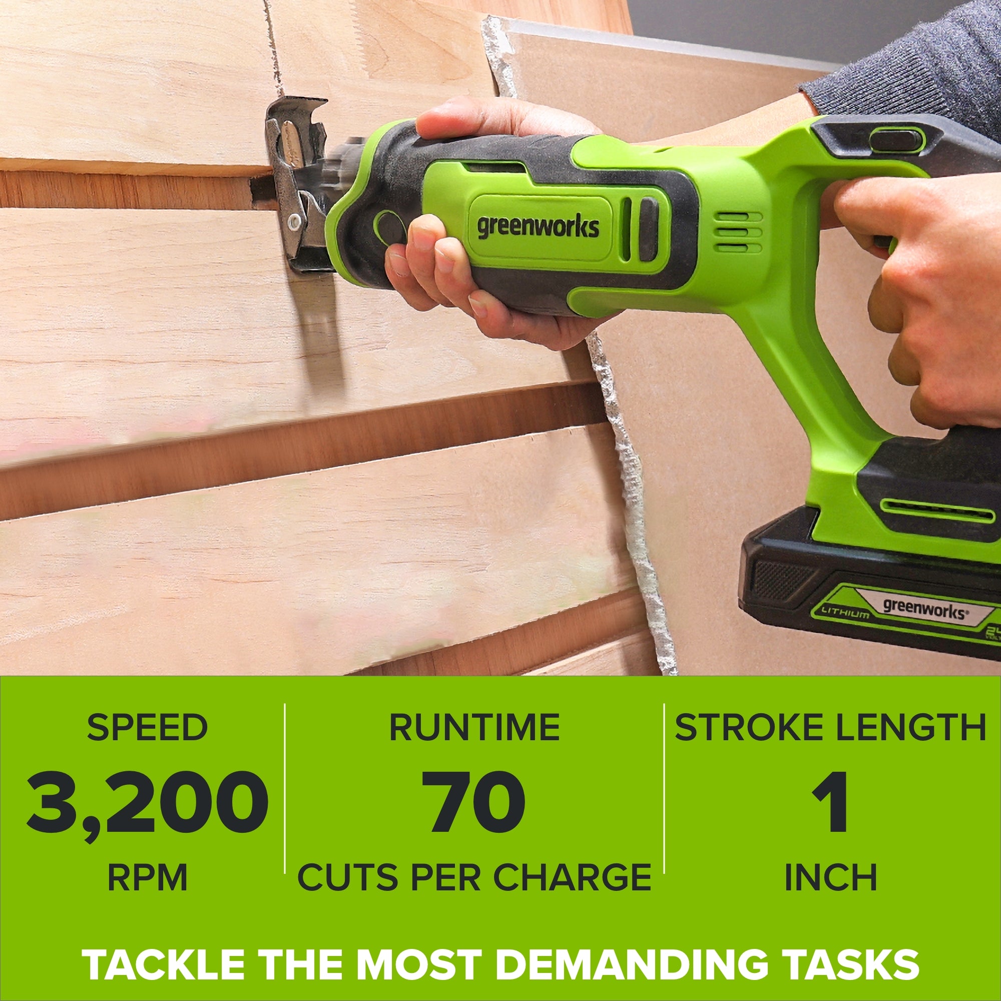 24V Cordless 280 in-lbs Drill/Driver Power Tool 3PC Combo Kit w/ 6-1/2" Circular Saw & 1-1/4" Reciprocating Saw : (2) 2.0Ah USB-C Battery, (2) 30W USB-C Charger, (2) 3' 100W USB-C Cable - Image 18