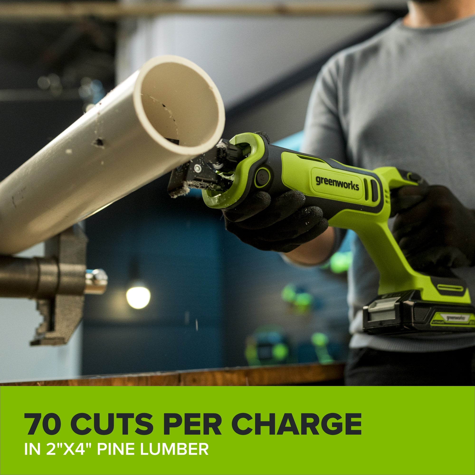 24V Cordless 280 in-lbs Drill/Driver Power Tool 3PC Combo Kit w/ 6-1/2" Circular Saw & 1-1/4" Reciprocating Saw : (2) 2.0Ah USB-C Battery, (2) 30W USB-C Charger, (2) 3' 100W USB-C Cable - Image 16