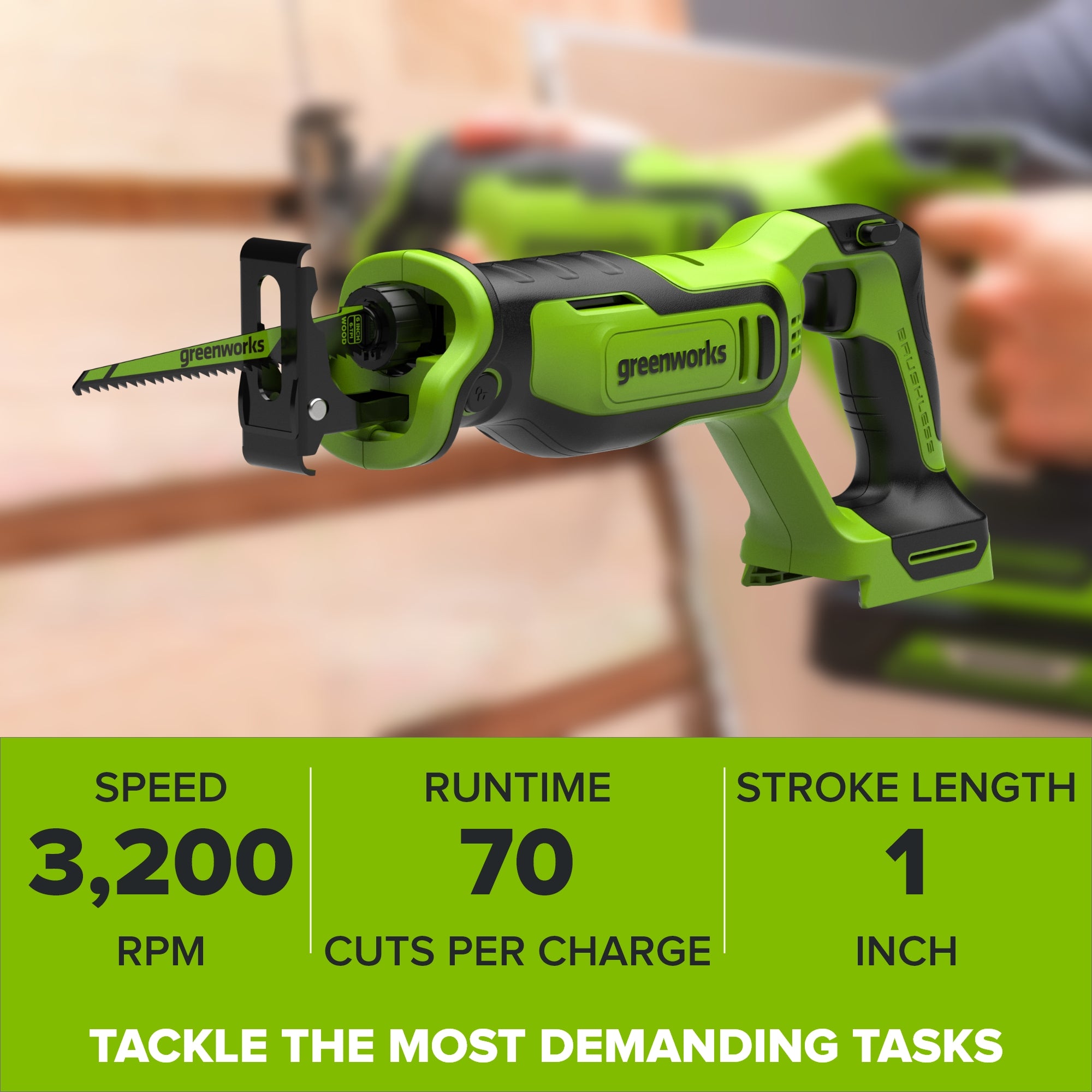 24V Cordless 280 in-lbs Drill/Driver Power Tool 3PC Combo Kit w/ 6-1/2" Circular Saw & 1-1/4" Reciprocating Saw : (2) 2.0Ah USB-C Battery, (2) 30W USB-C Charger, (2) 3' 100W USB-C Cable - Image 15