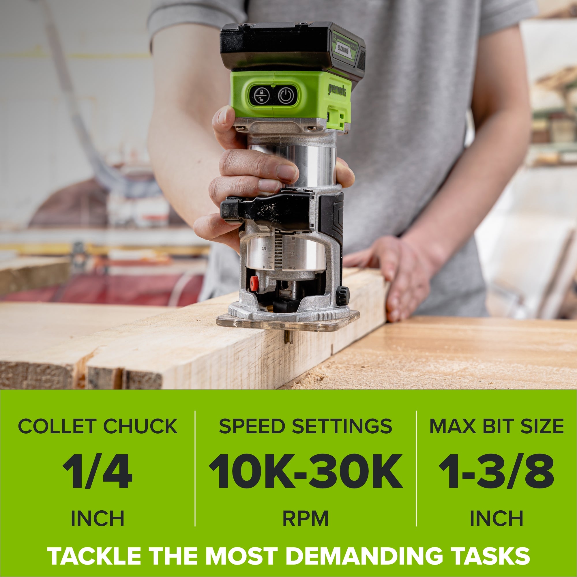 24V Cordless 280 in-lbs Drill/Driver Power Tool 3PC Combo Kit w/ 6-1/2" Circular Saw & Compact Router: (1) 2.0Ah USB-C Battery, (1) 30W USB-C Charger, (1) 3' 100W USB-C Cable - Image 17