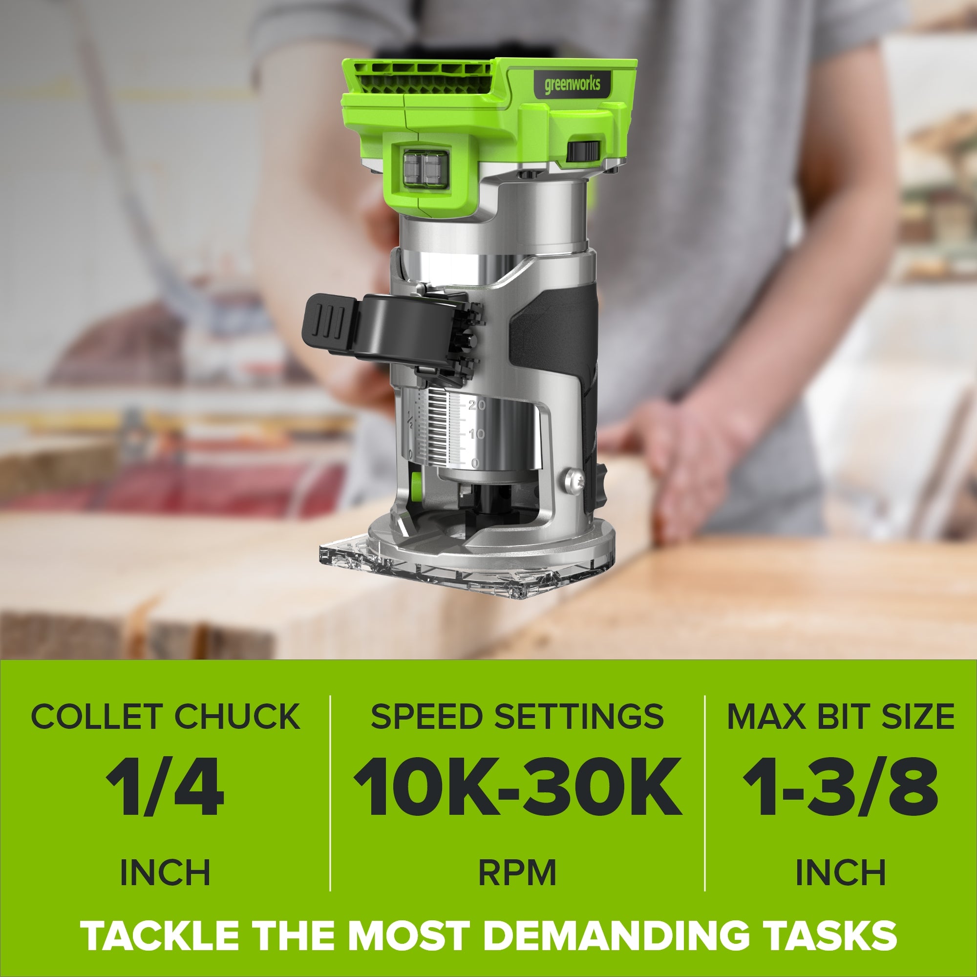 24V Cordless 280 in-lbs Drill/Driver Power Tool 3PC Combo Kit w/ 6-1/2" Circular Saw & Compact Router: (1) 2.0Ah USB-C Battery, (1) 30W USB-C Charger, (1) 3' 100W USB-C Cable - Image 15