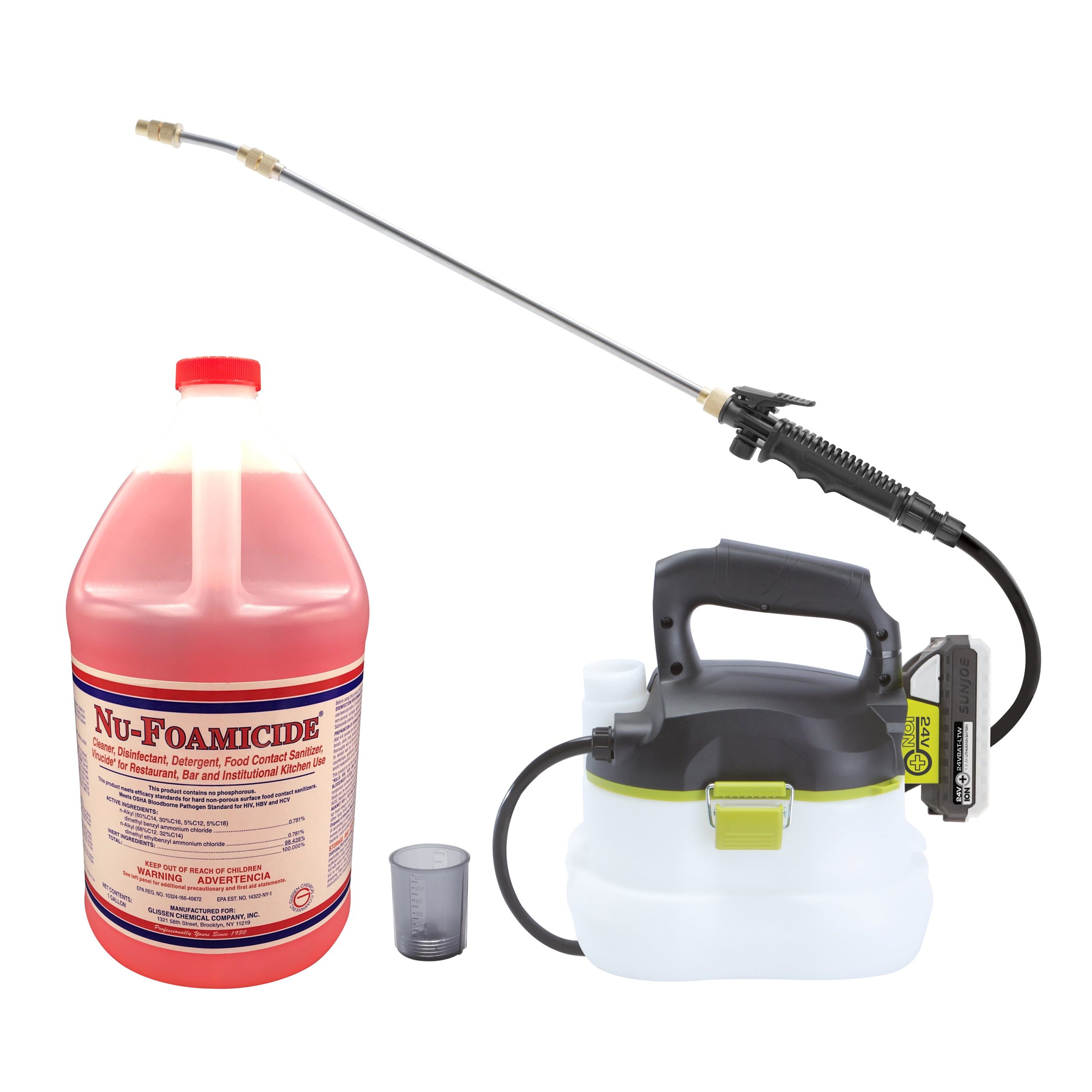 Sun Joe SPRAY-BDL Chemical Sprayer Starter Kit | Includes 24-Volt Multi-Purpose Chemical Sprayer and 1 Gallon Cleaner Concentrate
