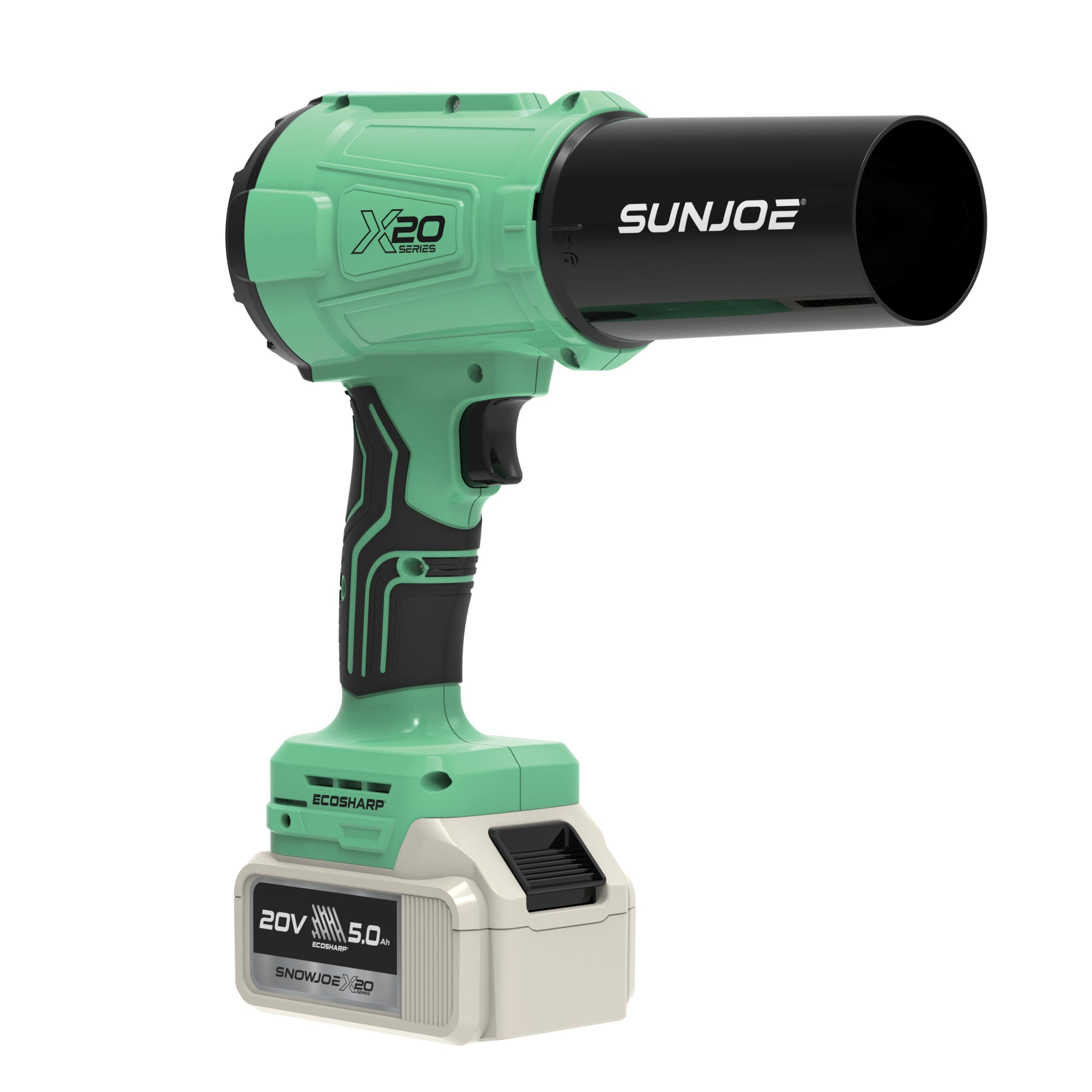 Sun Joe 20-Volt ECOSHARP Cordless X20 Handheld Turbo Blower | 2 Nozzles| 5.0-Ah Battery + Charger - Image 7