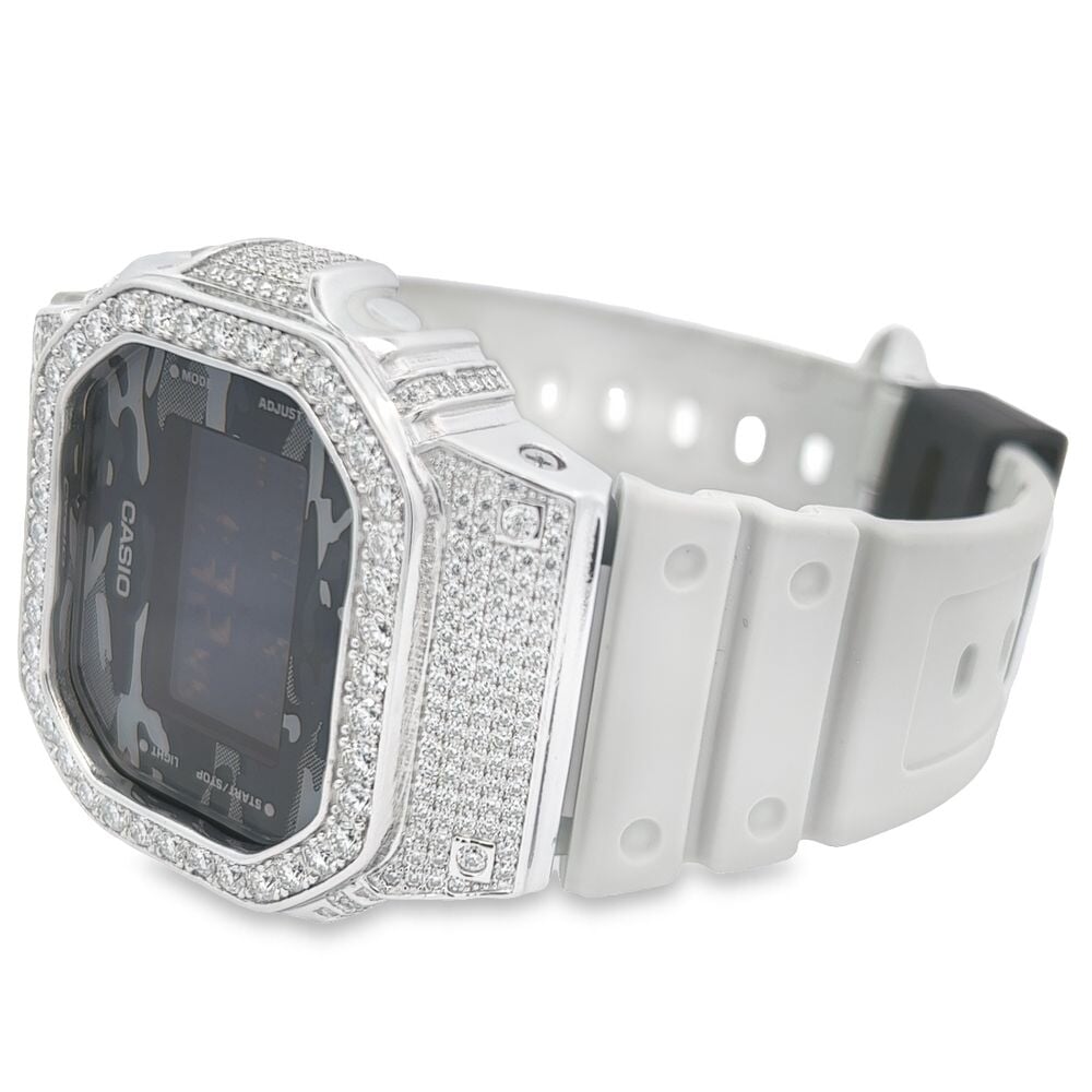 Custom G Shock DW5600 Iced Out Watch 4.50 Carat Moissanite - Image 5