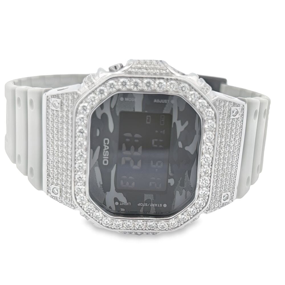 Custom G Shock DW5600 Iced Out Watch 4.50 Carat Moissanite - Image 2