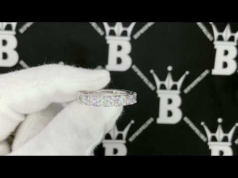 4MM Eternity Band 5.40cttw VVS Moissanite Ring .925 Sterling Silver - Image 2