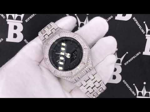 Full Bustdown 17.50 Carat VVS Moissanite Iced Out G Shock GA2100 Watch - Image 4
