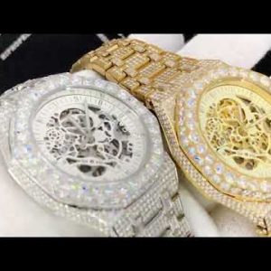 Skeleton Moissanite Steel VVS Iced Out Watch