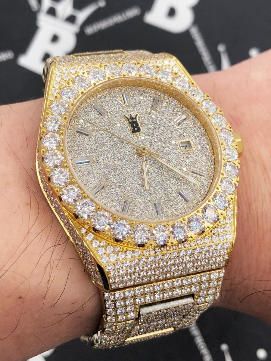 Moissanite Crown Iced Out Hip Hop Bling Bustdown Watch 50 Carats - Image 15