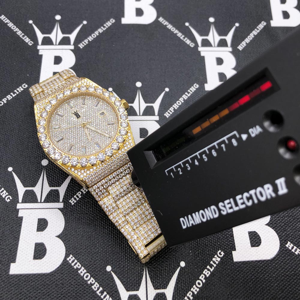 Moissanite Crown Iced Out Hip Hop Bling Bustdown Watch 50 Carats - Image 18