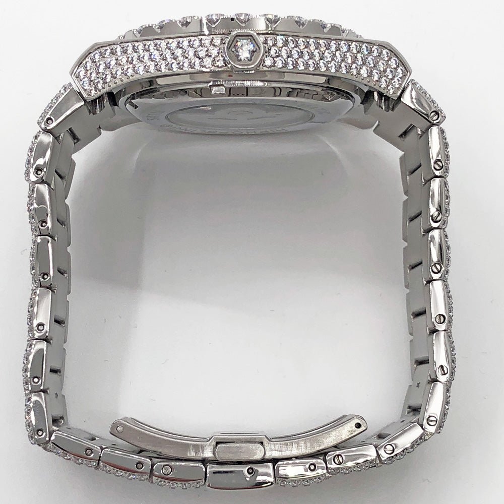 Moissanite Crown Iced Out Hip Hop Bling Bustdown Watch 50 Carats - Image 12