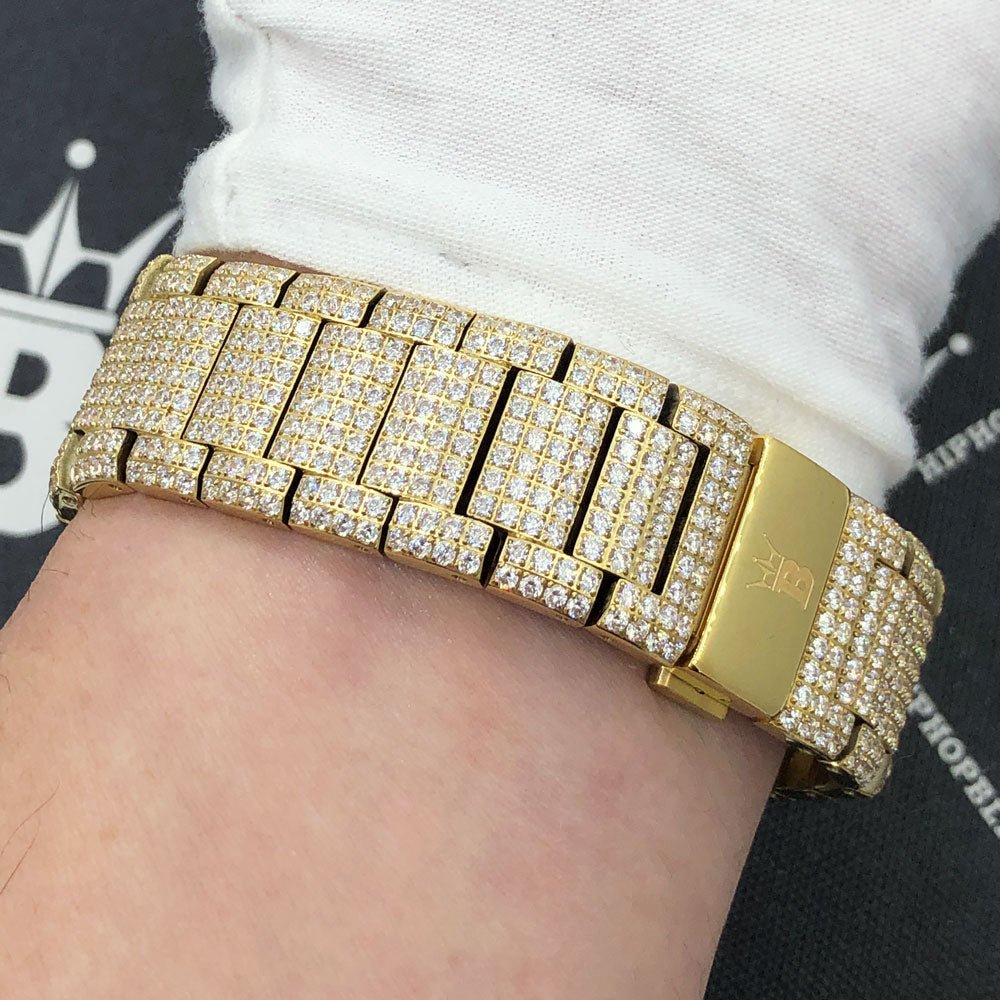 Moissanite Crown Iced Out Hip Hop Bling Bustdown Watch 50 Carats - Image 9