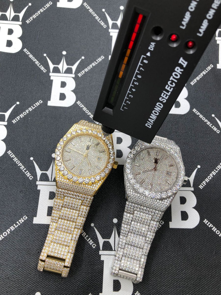Moissanite Crown Iced Out Hip Hop Bling Bustdown Watch 50 Carats - Image 14
