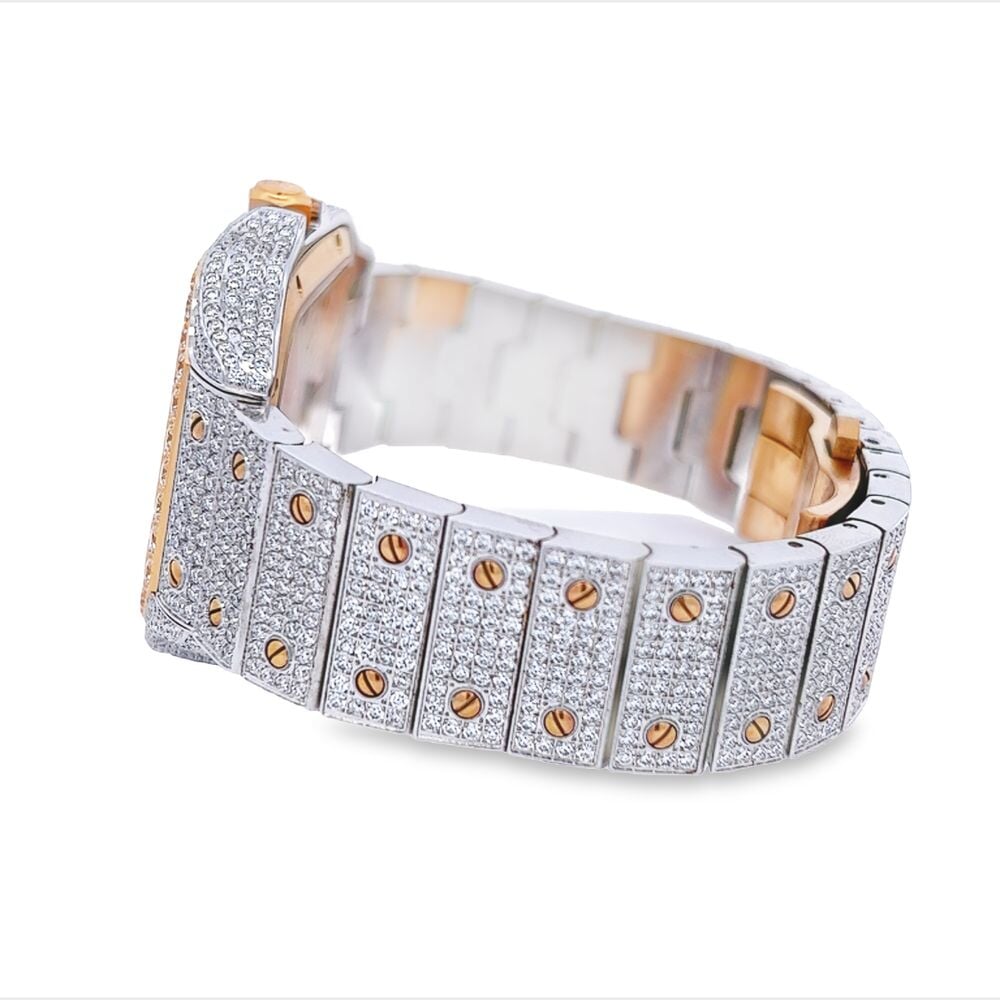 Moissanite VVS Skeleton Iced Out Baller Square Steel Watch - Image 7