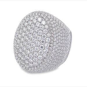 Pave Oval Iced Out VVS Moissanite Ring .925 Sterling Silver