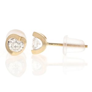 .26ctw Round Diamond Tension-Set Solitaire Stud Earrings 14k Yellow Gold