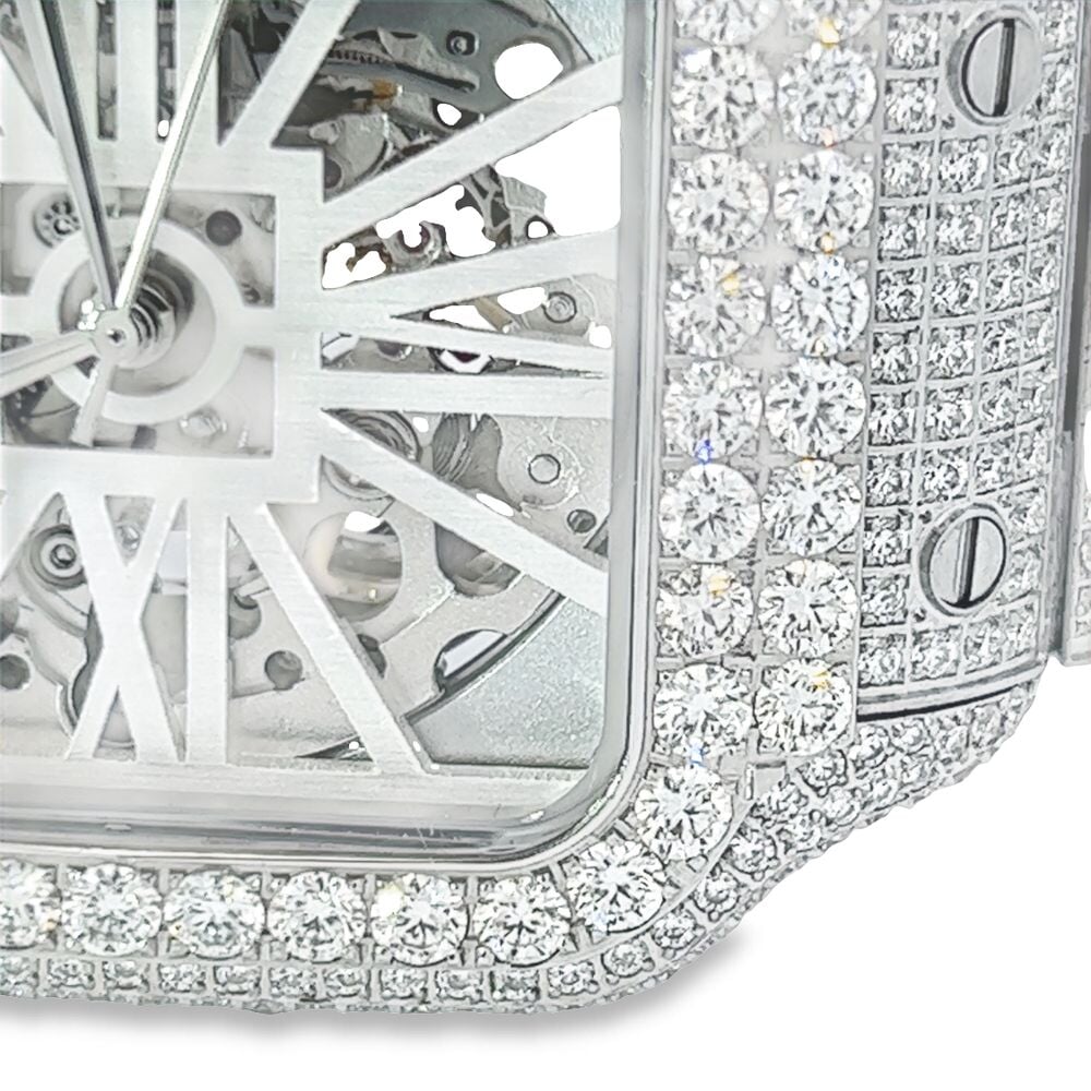 VVS Skeleton Moissanite Iced Out Auto Square Steel Watch - Image 6